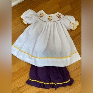 NolaSmocked LSU outfit